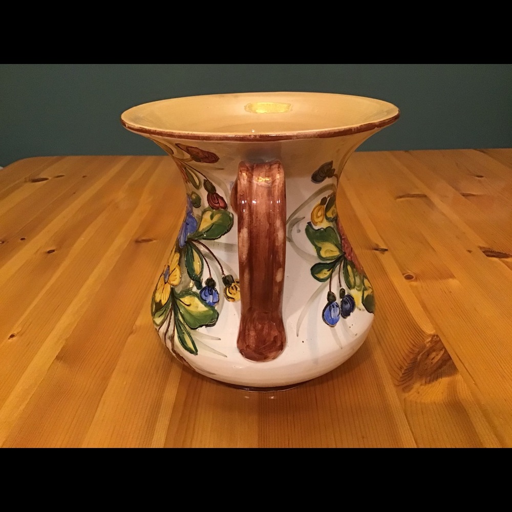 VINTAGE ITALIAN CASTELLI HAND PAINTED URN/VASE SGRAFITTO MAJOLICA - Picture 5 of 10
